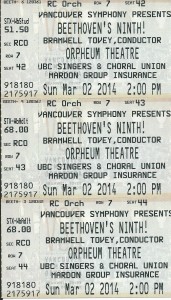 Tickets to Beethoven's 9th