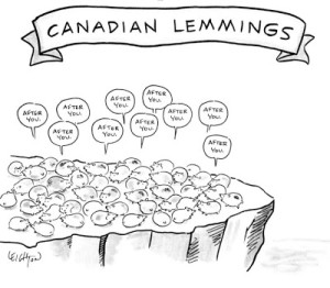 New Yorker Cartoon Canadian Lemmings